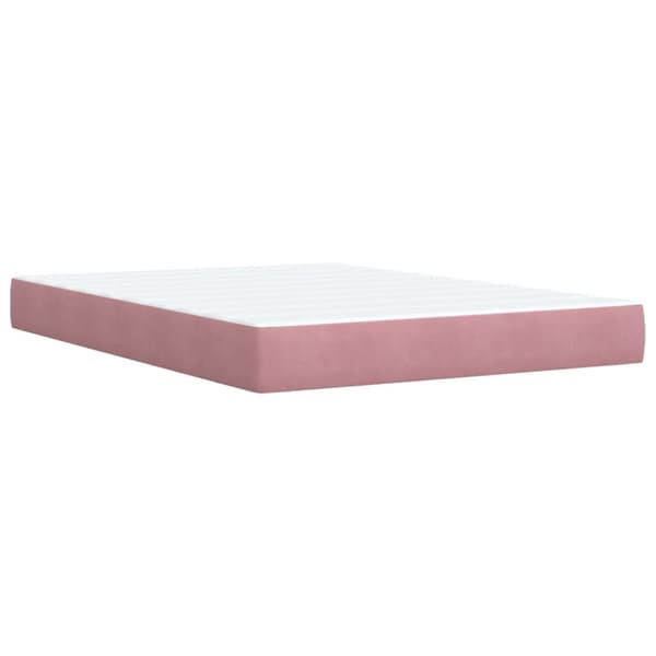 Ramsäng med madrass rosa 160x200 cm sammet