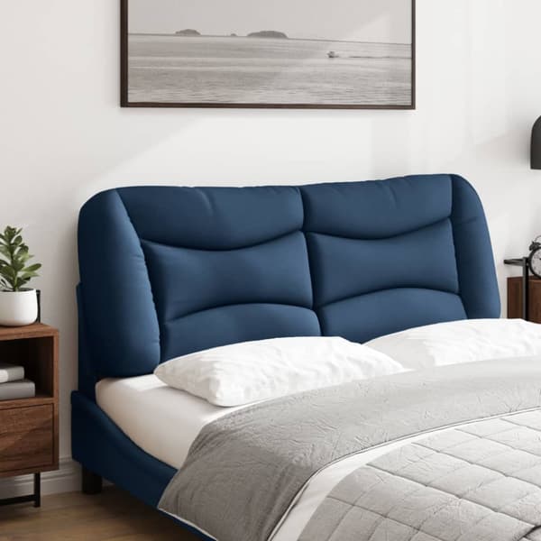 Headboard Cushion "Hvar" Blue 140 cm Fabric