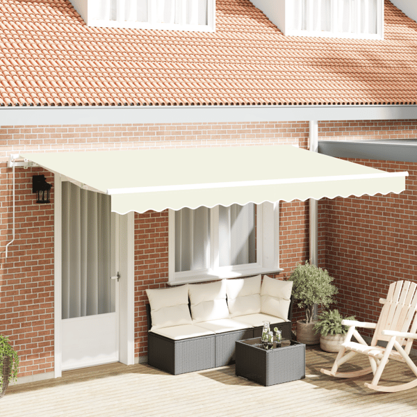 Utfällbar markis Kräm 400 x 200 cm tyg