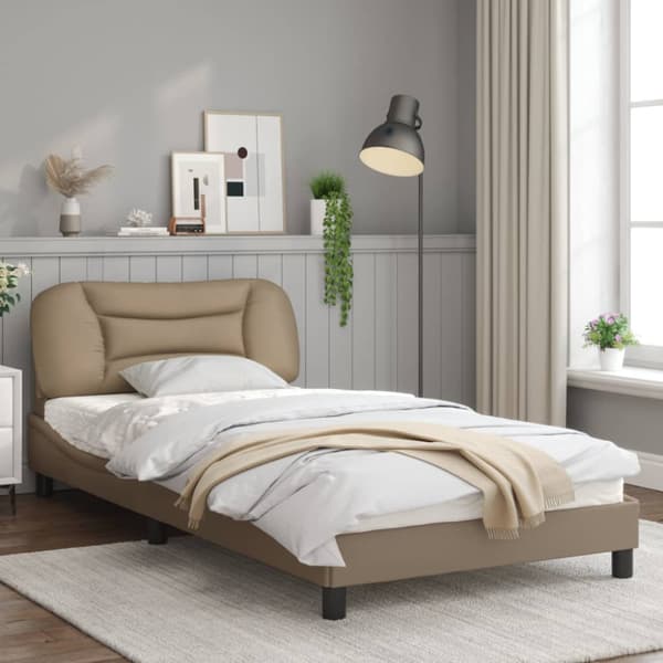 Bed Frame with LED without Mattress "Hvar" Cappuccino 100x200 cm