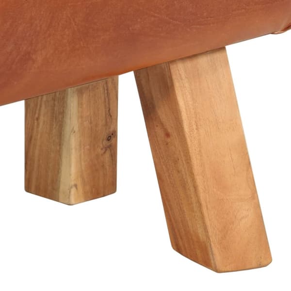 Gymbänk brun 110 cm äkta Läder