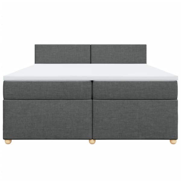 Ramsäng med madrass mörkgrå 200x200 cm tyg