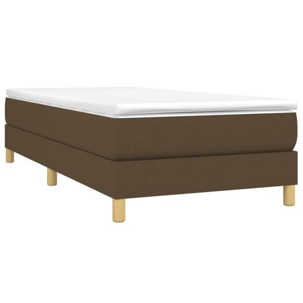 Boxspring-sängram mörkbrun 90x190 cm tyg