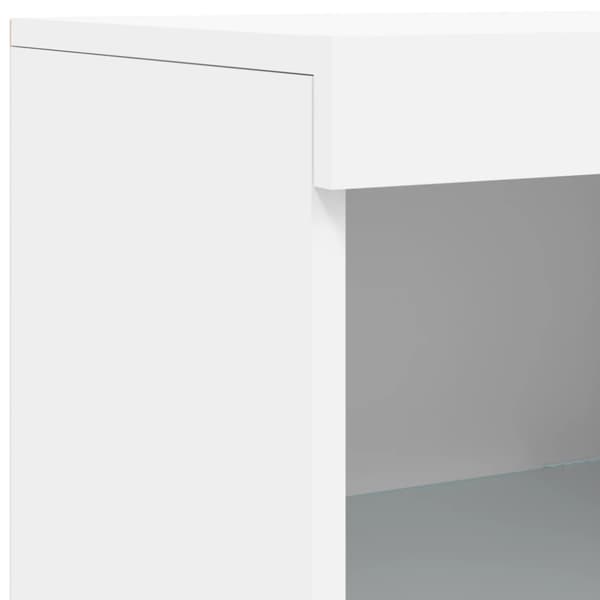 Skänk med LED-belysning vit 41x37x100 cm