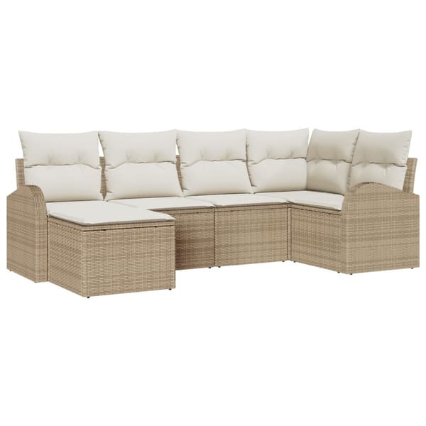 Trädgårdsoffset 6 st Beige konstrotting