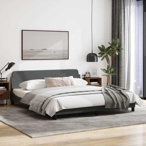 Bed Frame "Dover" Dark Grey 180x200 cm Fabric