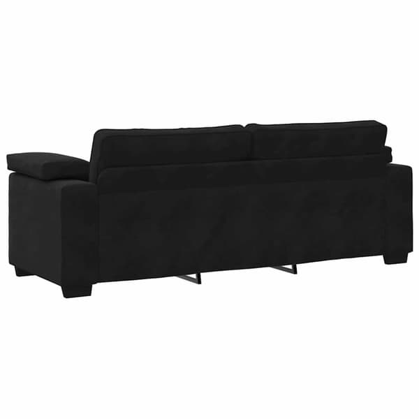 3-sitssoffa svart 220x77x82 cm sammet