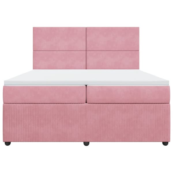 Ramsäng med madrass rosa 200x200 cm sammet