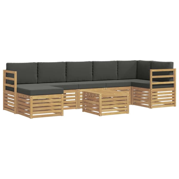 Utomhussoffset 8 pcs Vit och antracit 59 x 59 x 37 cm Polyester