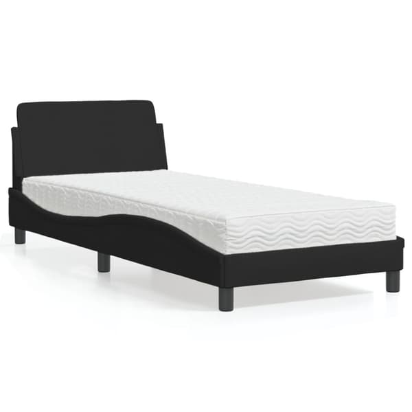Bed with Mattress "Dover" Black 90x200 cm Fabric