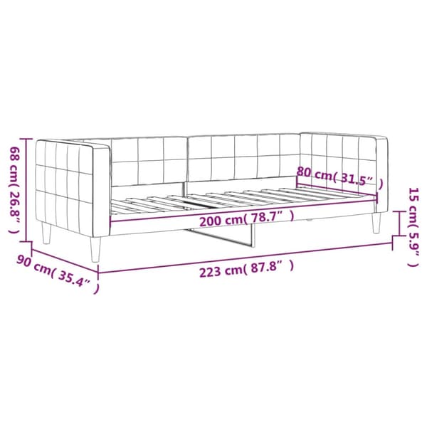 Dagbädd gul 80x200 cm sammet