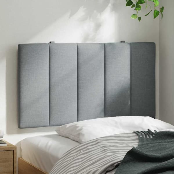Headboard Cushion "Hanko" Light Grey 80 cm Fabric