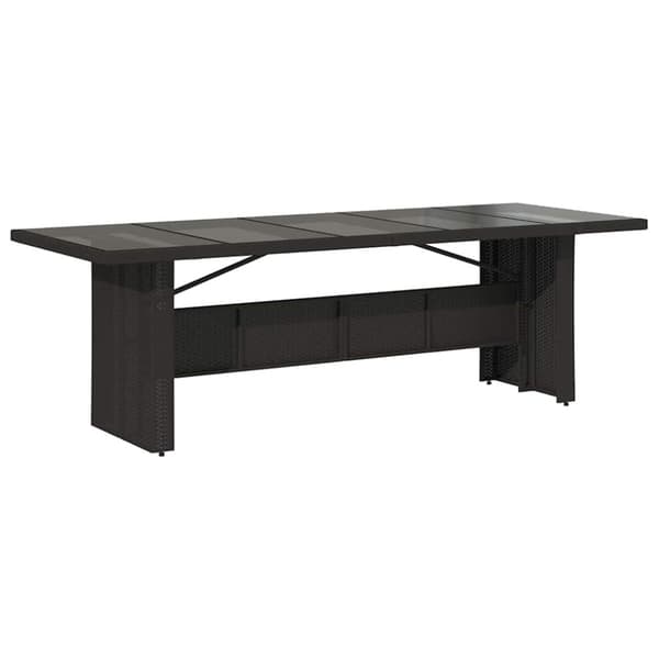 Trädgårdsmöbelset 11 pcs Svart konstrotting