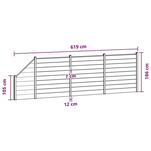 Stängselpanel 4 pcs WPC och aluminium Brun