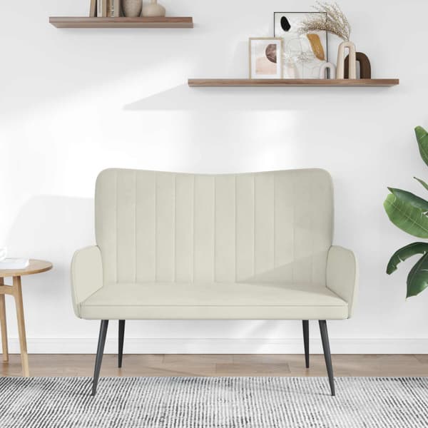 Tvåsitssoffa Kräm 115 x 61 x 87 cm Sammet