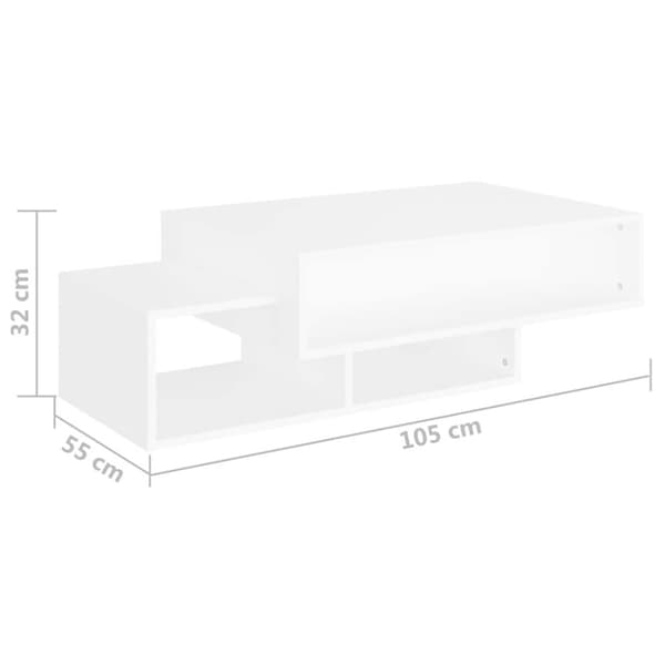 Soffbord vit 105x55x32 cm konstruerat trä