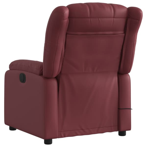 Massagefåtölj vinröd konstläder