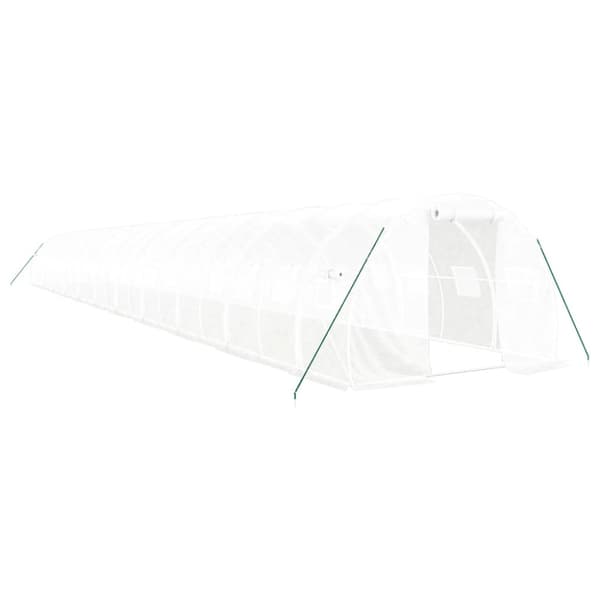 Växthus med stålram vit 66 m² 22x3x2 m