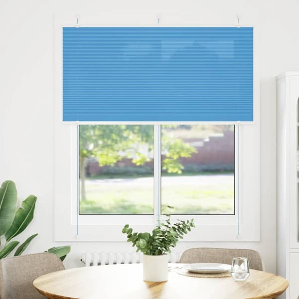 Plisserad persienn blå 120x150 cm tyg bredd 119,4cm polyester