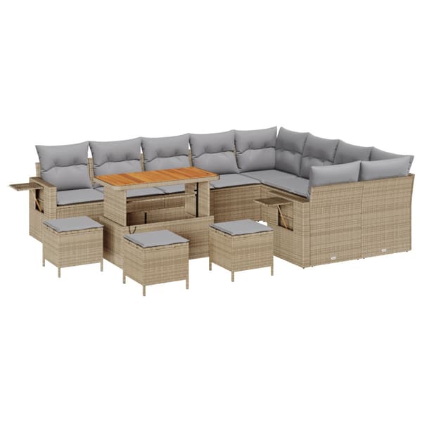 Trädgårdsoffset 13 pcs Beige konstrotting