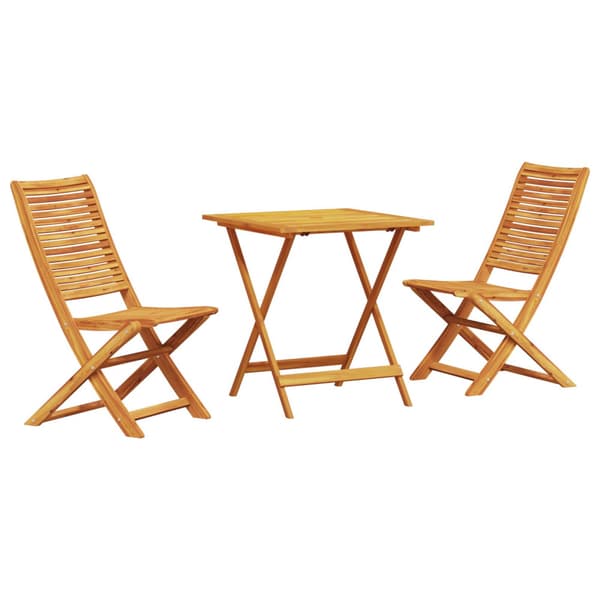 Fällbart bistroset 3 pcs Brun Massivt Akaciaträ