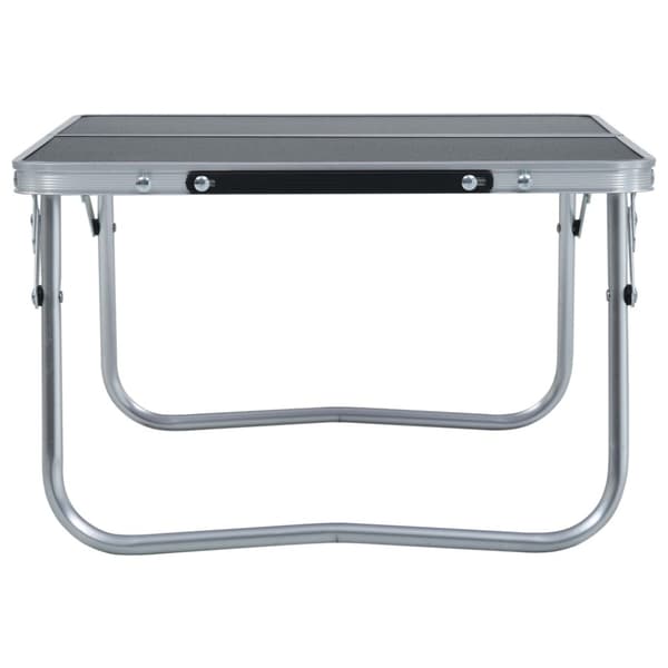Hopfällbart campingbord grå aluminium 60x40 cm