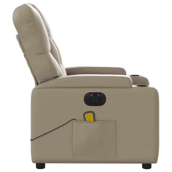 Elektrisk massagefåtölj cappuccino konstläder