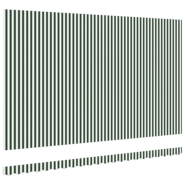 Markisväv Grön och Vit 5 x 3 m Polyester