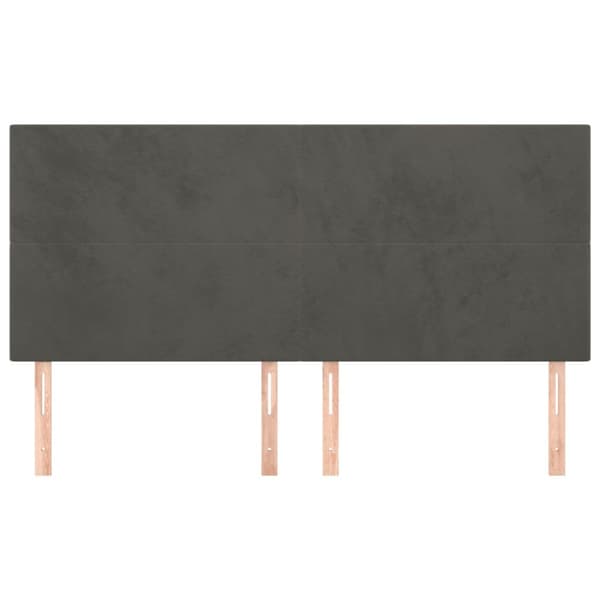 Sänggavel mörkgrå 160x5x118/128 cm sammet