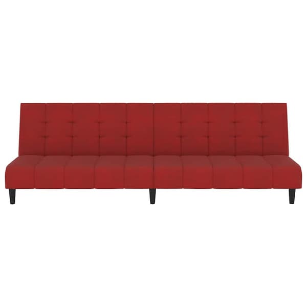 Bäddsoffa 2-sits vinröd sammet