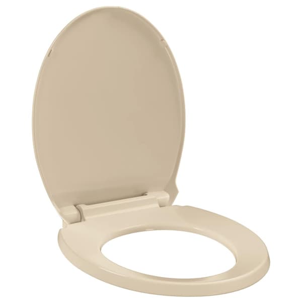 Toalettsits mjuk stängning beige oval