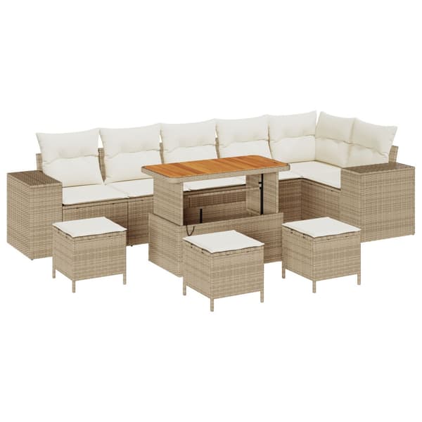 Trädgårdsoffset 10 pcs Beige konstrotting