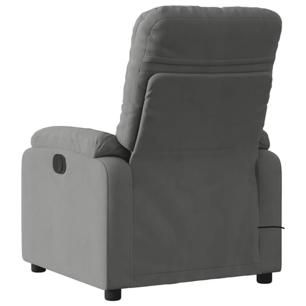 Massagefåtölj mörkgrå mikrofibertyg