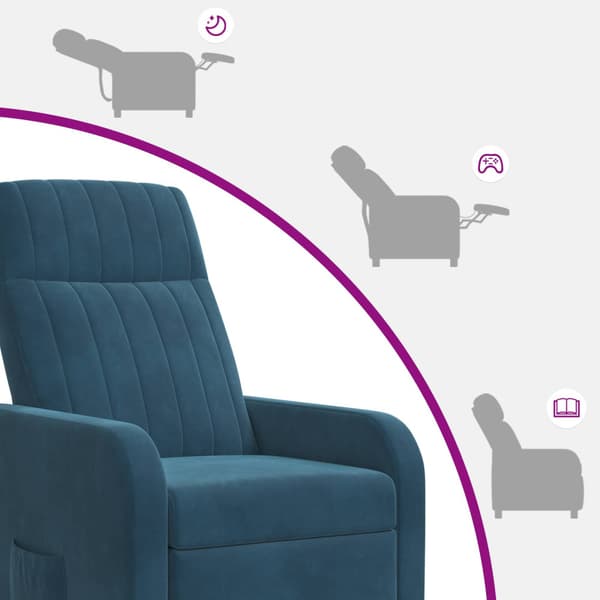 Recliner Blå Sammet (V)