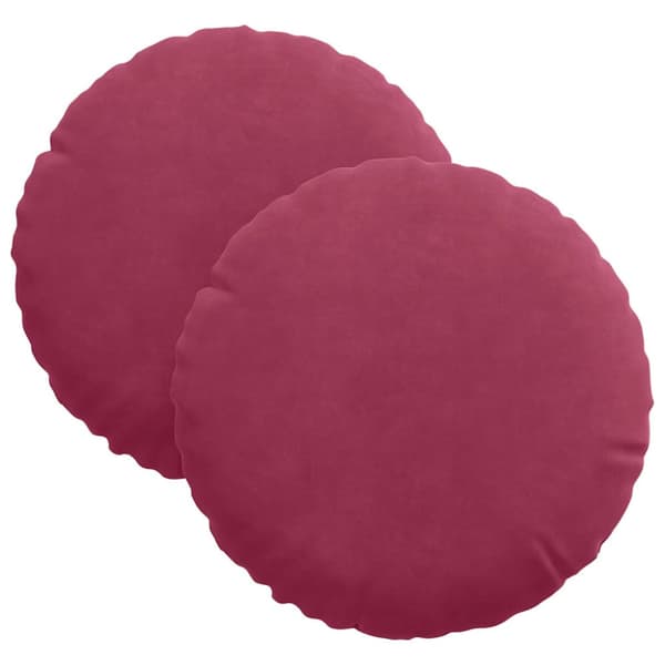 Sittkuddar 2 pcs Vinröd Ø30 x 13 cm Sammet