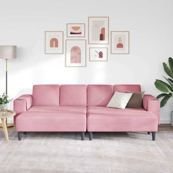 Vardagsrumsoffa 3 pcs Rosa 250 x 188 x 76 cm