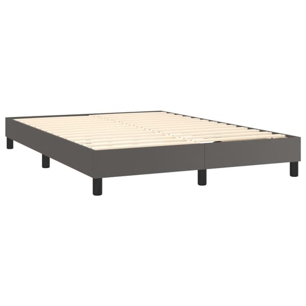 Boxspring-sängram grå 140x190 cm konstläder