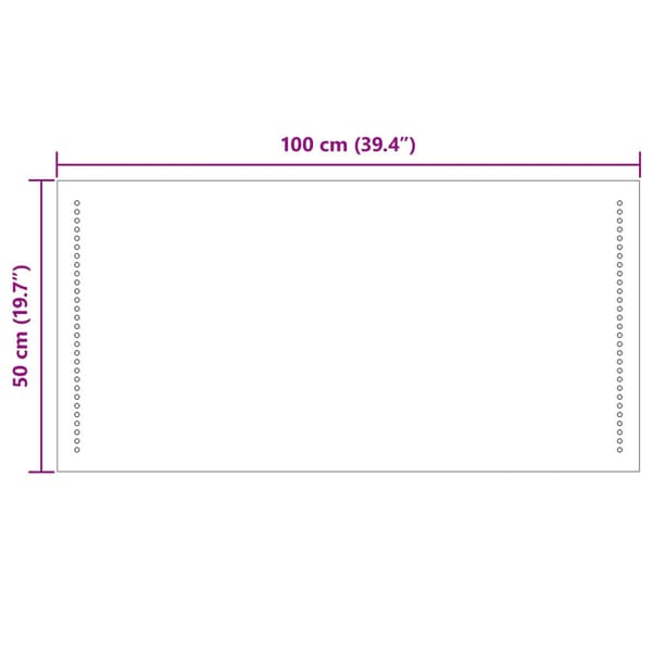 LED Badrumsspegel Transparent 100 x 50 cm härdat glas
