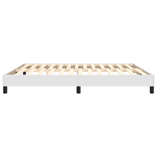 Boxspring-sängram vit 160x200 cm konstläder