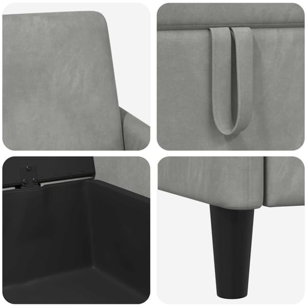 Soffa med förvaring Ljusgrå 72 x 78 x 87 cm Polyester