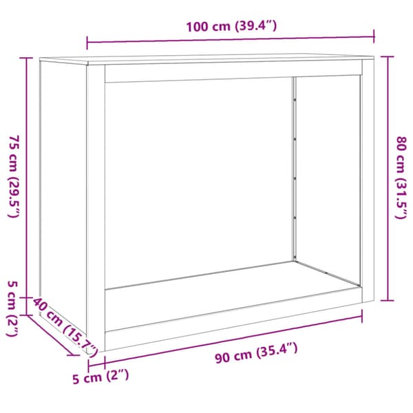 Vedställ vit 100x40x80 cm stål