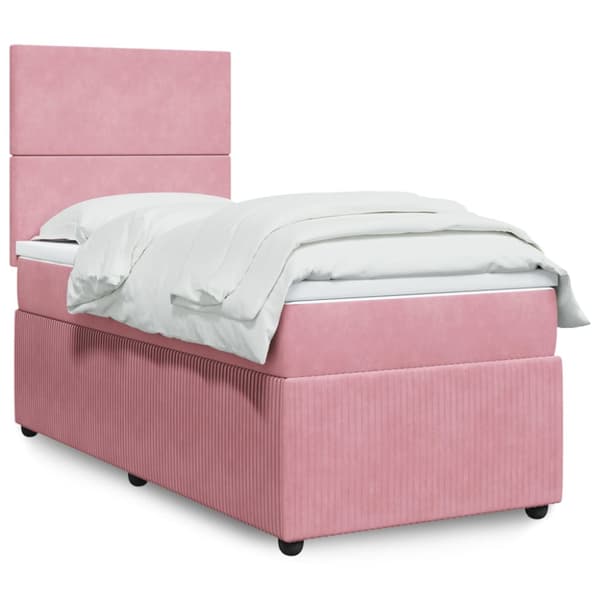 Ramsäng med madrass rosa 100x200 cm sammet