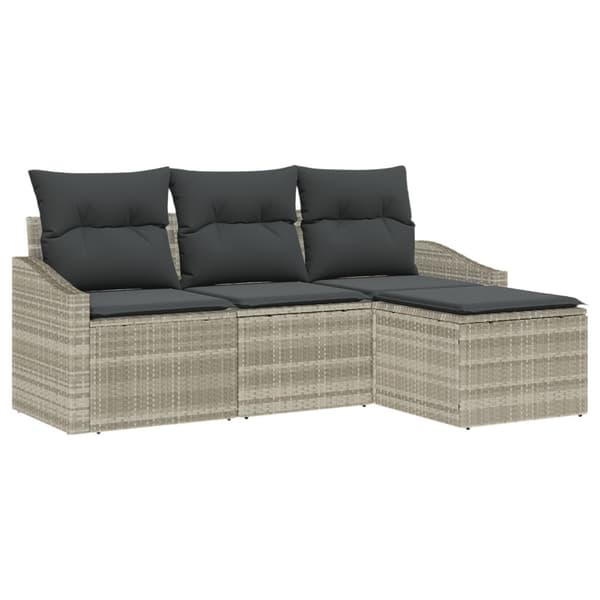 Soffset med kudde 4 pcs Ljusgrå konstrotting
