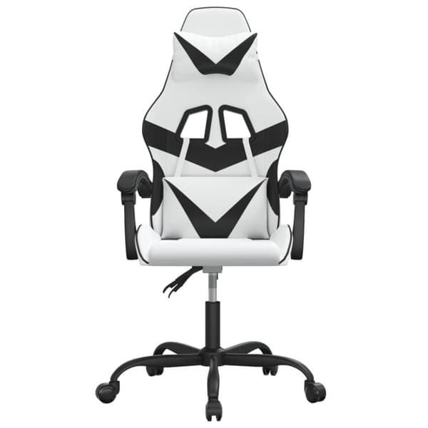 Gamingstol vit och svart konstläder