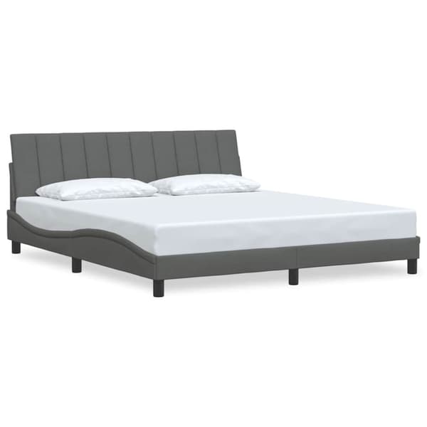 Bed Frame without Mattress "Hanko" Dark Grey 180x200 cm Fabric