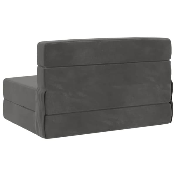 Fällsoffa säng Mörkgrå 190 x 70 x 15 cm Sammet