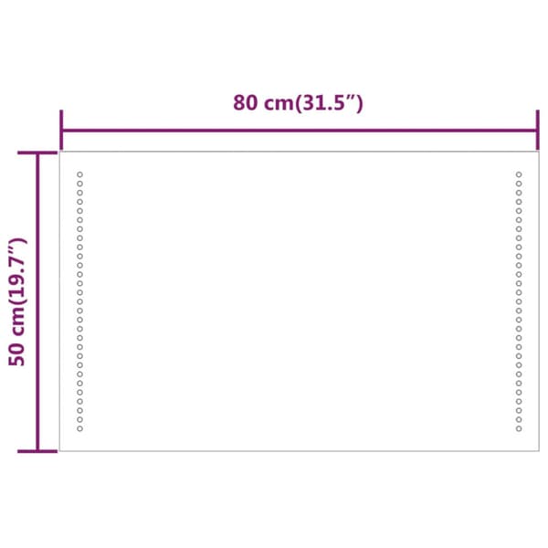 Badrumsspegel LED 50x80 cm