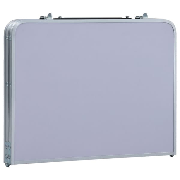 Hopfällbart campingbord vit aluminium 60x40 cm