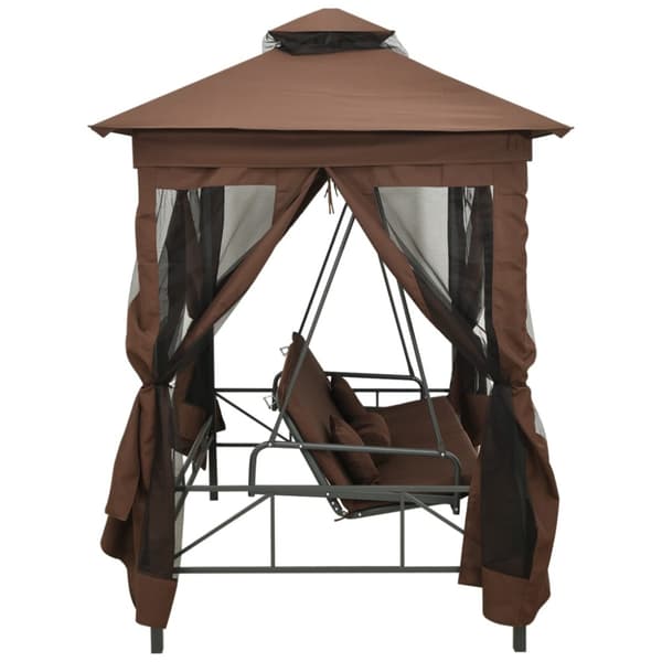 Paviljong med hammock kaffebrun