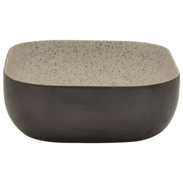 Handfat grå och svart rektangulär 48x37,5x13,5 cm keramik